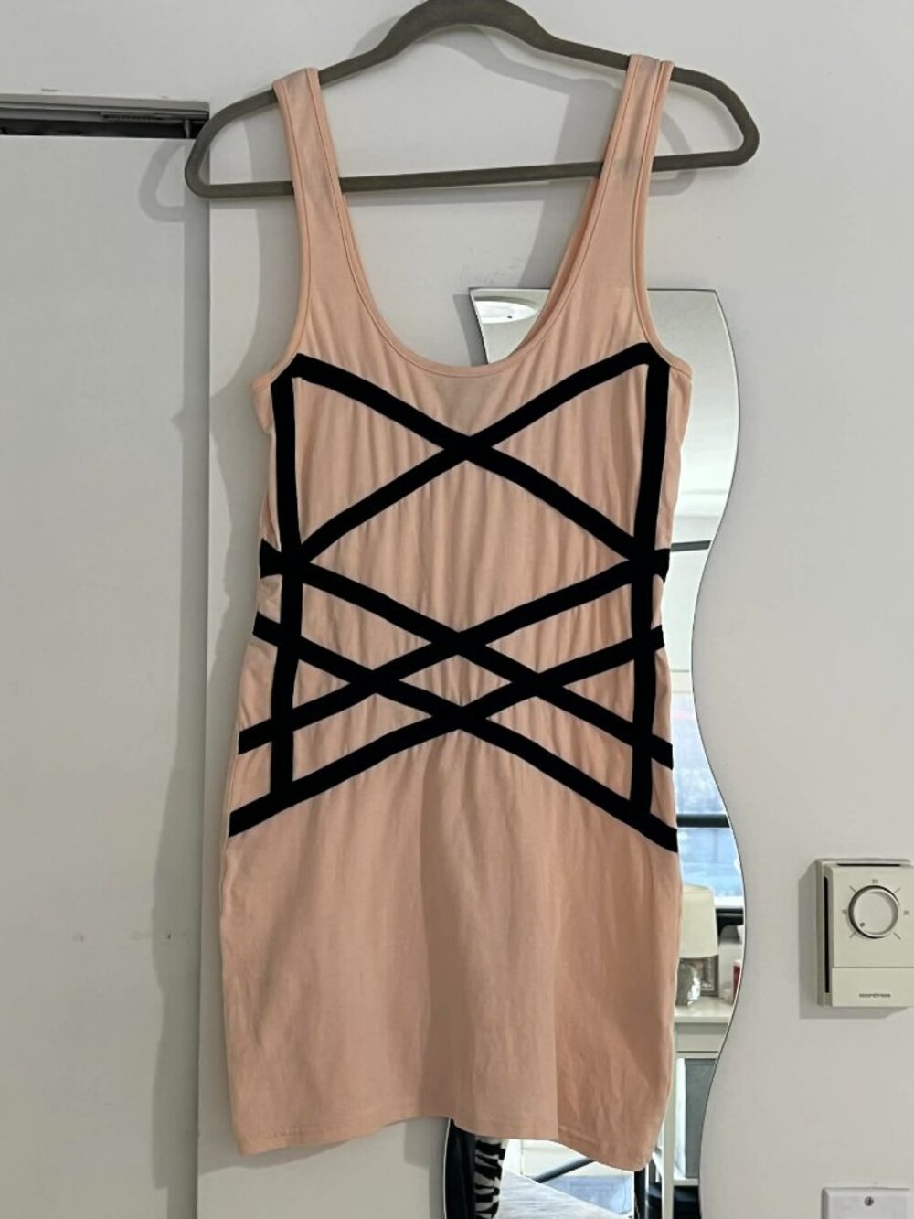 Criss Cross Cage Detail Bodycon Mini Dress